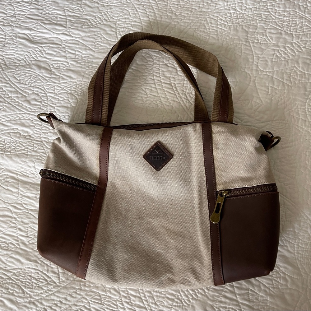 Tierra Handbag Canvas and Leather Equestrian Quiet Luxury